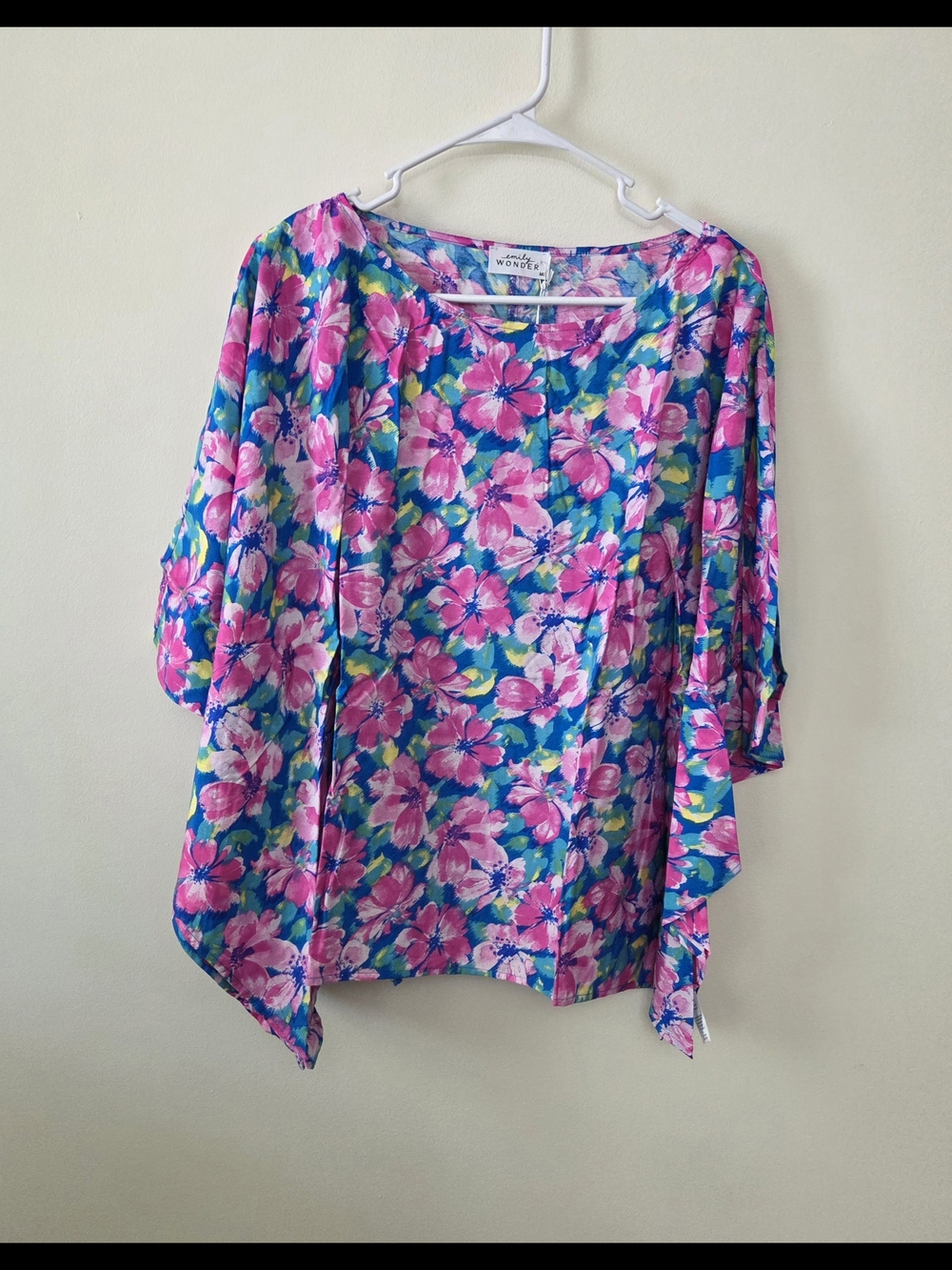 Emily Wonder vibrant Floral Batwing Top-Various